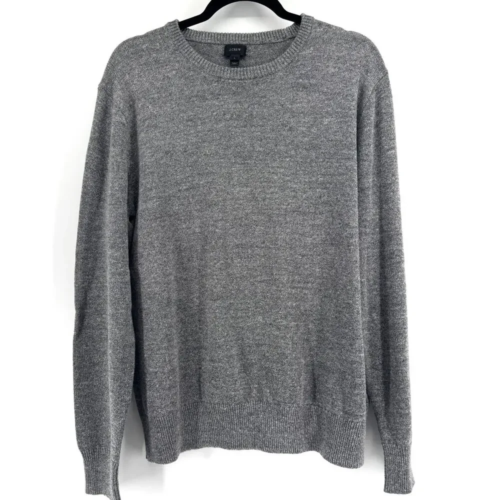 J. Crew Mens Crewneck Pullover Sweater Cotton Wool Blend Size Large Classic